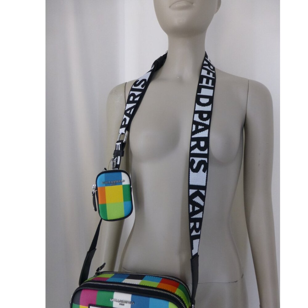 NWT Karl Lagerfeld Maybelle Crossbody in Multi Color Bright w/ Detachable Coin - Picture 15 of 16
